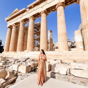 Greek Goddess gold cutout dress